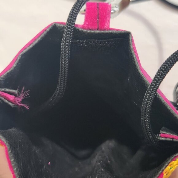 Women's Multi-Color Embroidered Peacock Small Zip Pocket Crossbody Bag Boho Cell - Picture 9 of 10